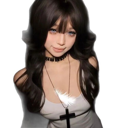 Retro Dark Wood Cross Pendant Necklace Set Gothic Friend y2k Subculture Versatile Clavicle Chain