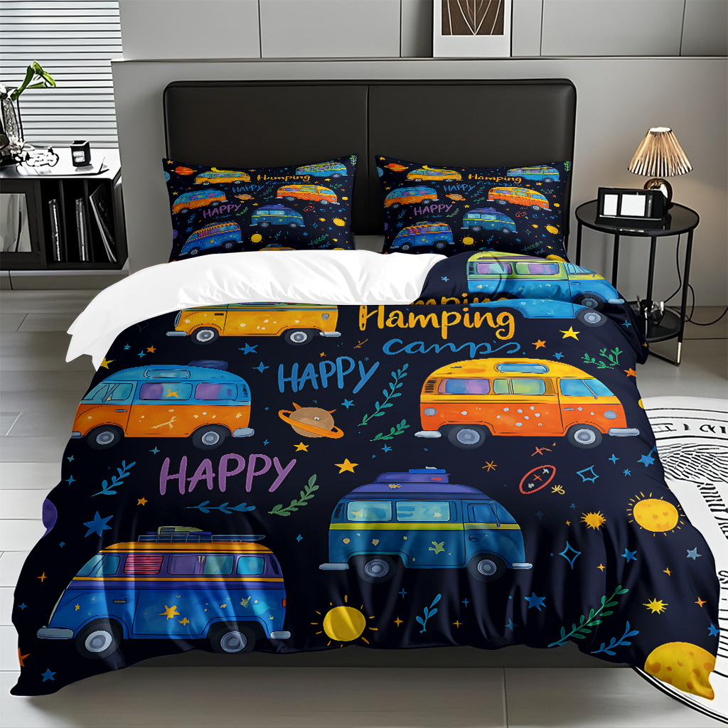 Ventas transfronterizas textiles caseros de ocio viento camping impresión digital abrasión quilt kit fuente de fábrica TEMU / JIT