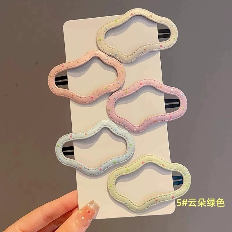 Hairgrip clip, Korean-style bangs hairpin, simple elegant faux-leather look, multi-color options