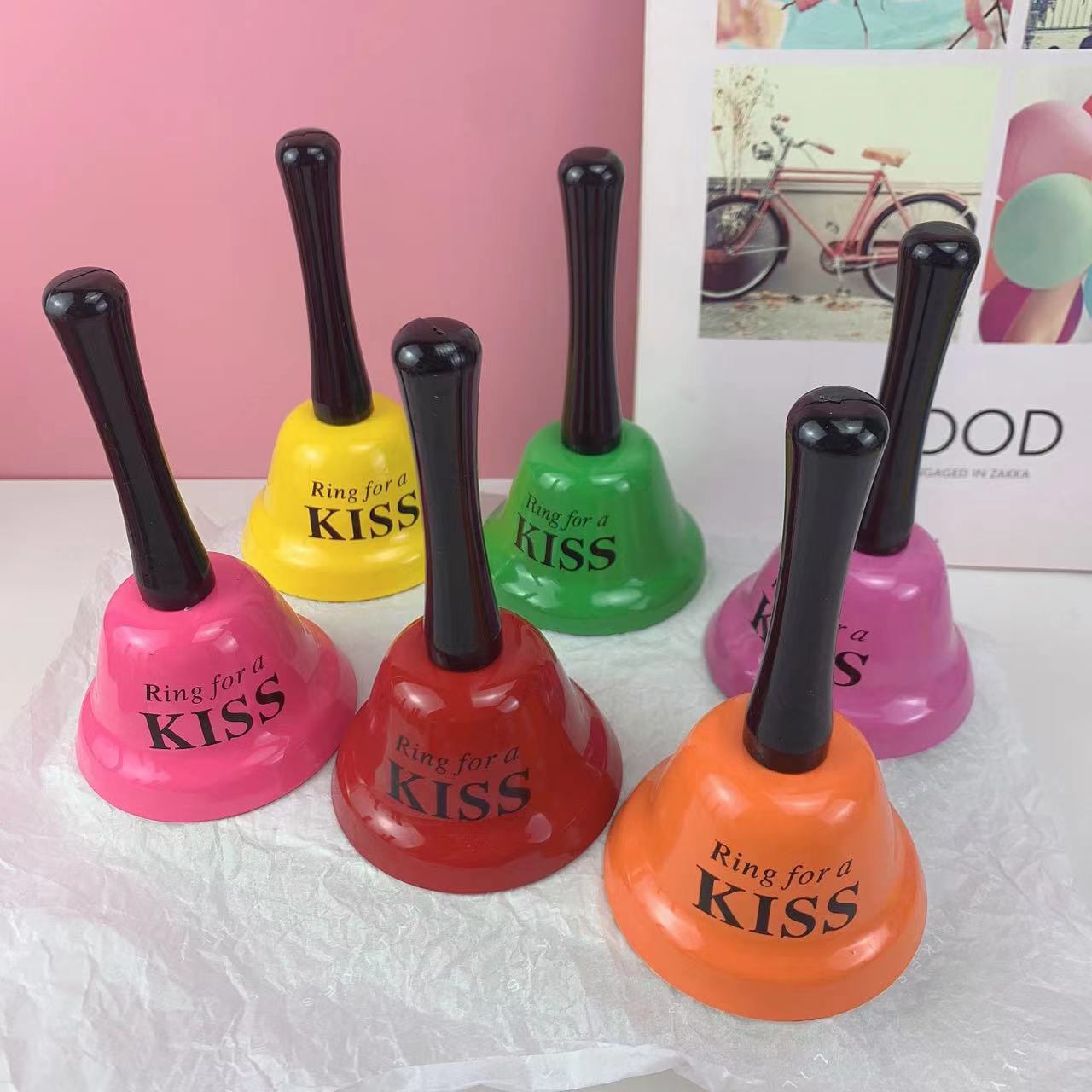 金色摇铃学生上课注意力提示铃老人摇铃氛围道具恶搞情趣木柄摇铃