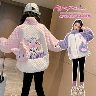 Children's clothing 2023 girls' winter fleece-lined cotton and thickening coat coolomi sweater free bag one-piece delivery
