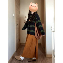 圆领套头毛衣女秋冬季气质新款慵懒高级感加厚内搭打底针织衫上衣