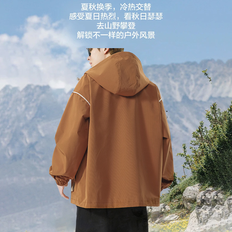 센마 그룹 GENIO LAMODE 충전 재킷 남성 봄과 가을 패션 브랜드 캐주얼 느슨한 작업복 후드 재킷