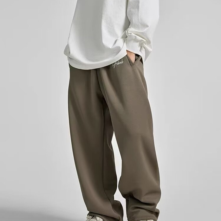 Herren Jogginghose aus Waffelstrick, gerades Bein, lässige Loungehose, weich, atmungsaktiv, bequem_voghion.com