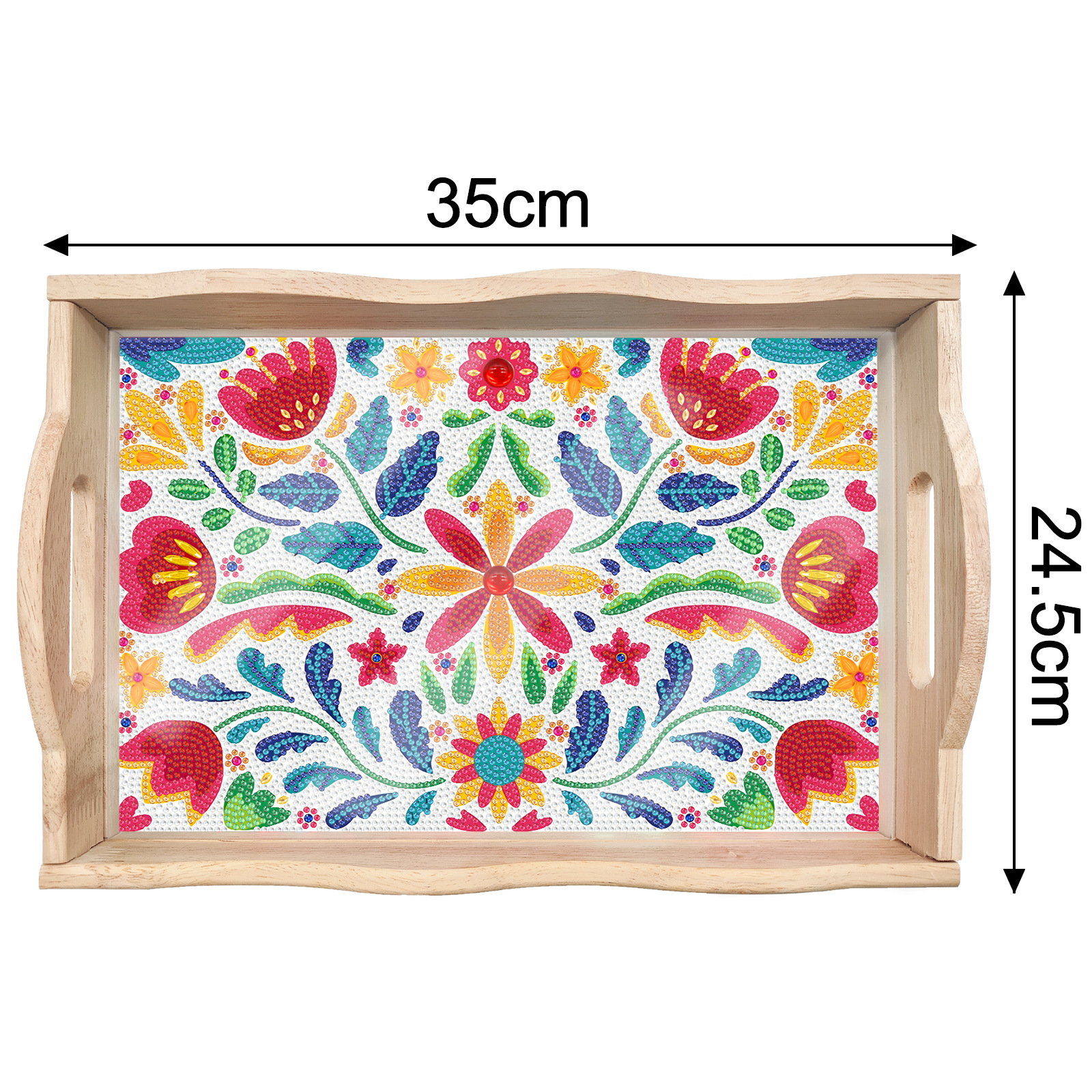 Transfronterizos dedicados a la pintura de diamantes DIY hecha a mano bandeja de madera cuadrada pegatinas de perforación de animales mandala personalizados