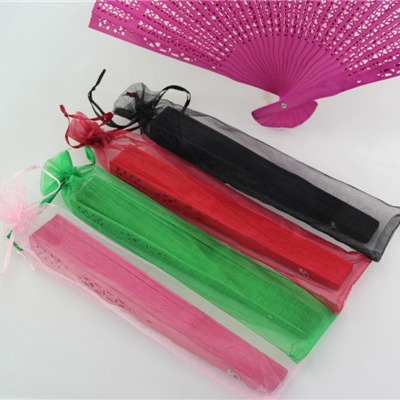 En stock 6*26 ventilador Blanco Bolsa de malla/color sólido perla bolsa de hilo/organza bolso de la joyería bolsa de embalaje