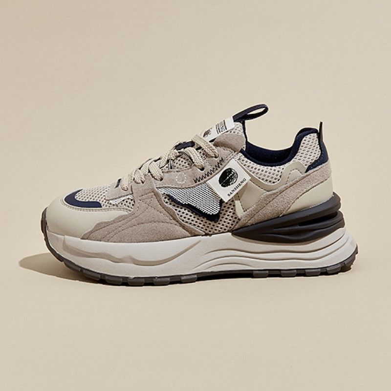 Zapatos de suela gruesa para mujeres 2024 primavera y verano nuevos zapatos transpirables de malla Agam, zapatos deportivos casuales de muffin de estilo universal