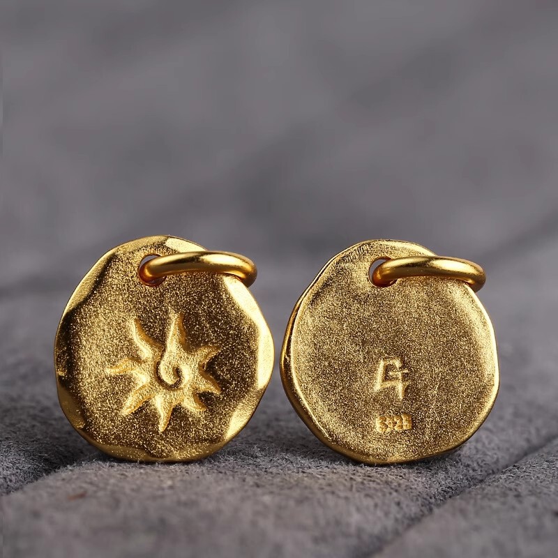 Sun Pendant Silver Gold-Plated Ancient Gold DIY Pendant Accessory Handmade Side Clip Accessory Jewelry Accessories