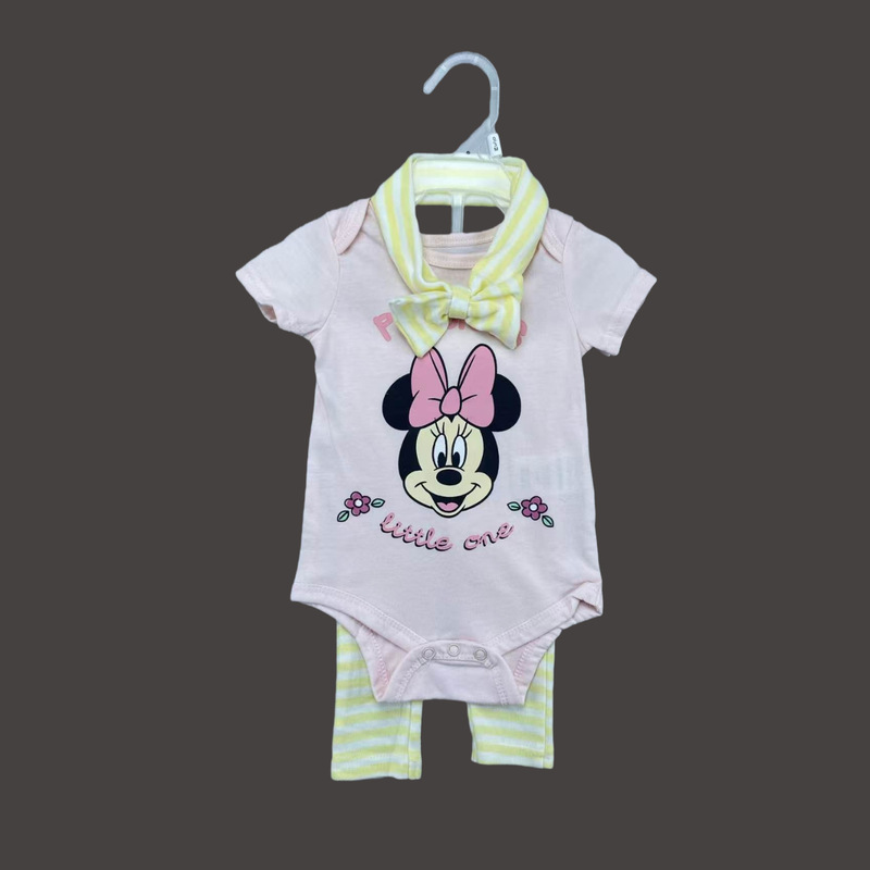 2025 Original Disne*Y Original Baby 3-Piece Set Romper Set Crawling Clothes Baby 3Pc Sets