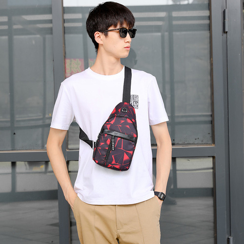 Multifunctional Men's Chest Bag 2024 New Trend Striped Casual Crossbody Bag Fashion Waist Bag Single Shoulder Bag Wholesale