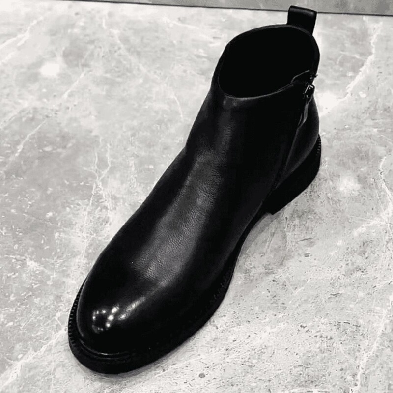 Men's casual leather boots, fleece-lined shoes, cotton shoes, leather autumn and winter Chelsea Martin leather shoes, men's high-top fashion boots Men's casual leather boots, fleece-lined shoes, cotton shoes, leather autumn and winter Chelsea Martin leather shoes, men's high-top fashion boots