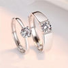 Fashionable ring for beloved suitable for men and women, zirconium, jewelry, Korean style, simple and elegant design