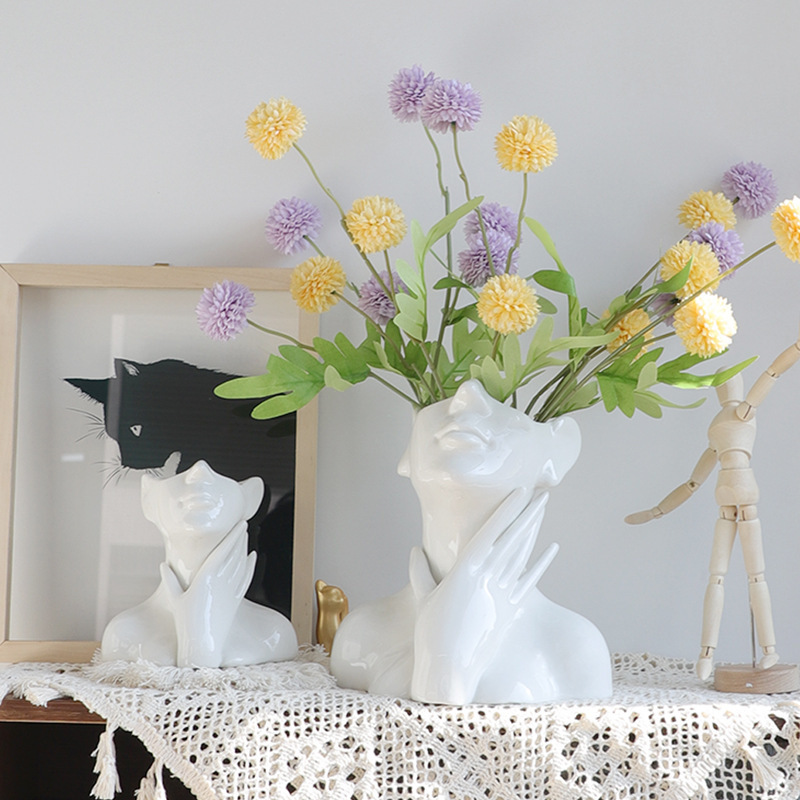 花の器北欧スタイルボディアート花瓶装飾品工芸品クロスボーダー顔リビングルームフラワーアレンジメント|undefined