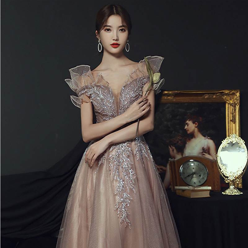 Vestido de noche para mujer 2026, nuevo modelo de verano, ajustado, estilo hada, elegante, resistente, para anfitriona, celebridades, vestido largo para fiesta anual