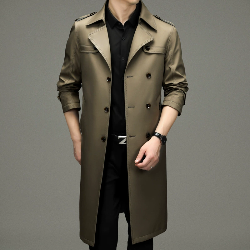 Демисезонное solid trench coat для отдыха, куртка