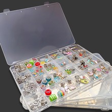 厂家直销24格多功能桌面串珠小格透明可收纳盒饰品收纳亚克力盒子