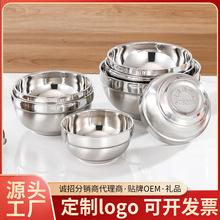 304不锈钢碗家用双层防滑隔热防烫碗食堂幼儿园泡面磨砂跨境专供