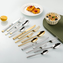 304不锈钢高档西餐厅酒店精品西餐具罗马纹餐刀餐叉餐勺茶勺茶叉