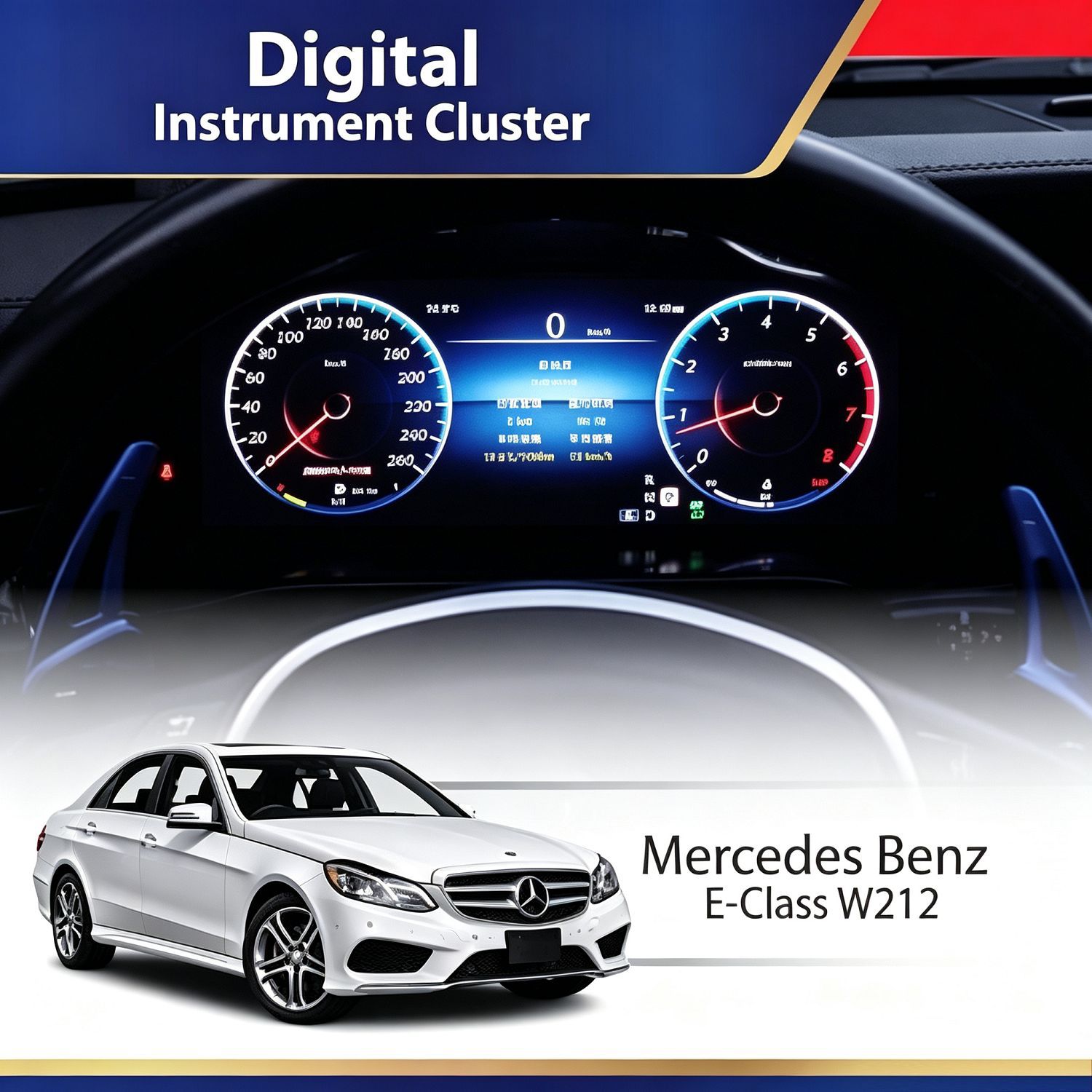 Suitable for Mercedes-Benz E-Class W212/Ntg4.0/4.5 Upgrade 12.3inch Full Lcd Instrument Panel Plug and Play
