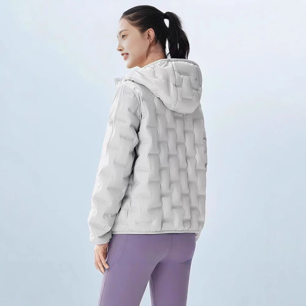 羽绒服女25新短款连帽无缝春秋外套90白鸭绒时尚轻薄大码厂家批发