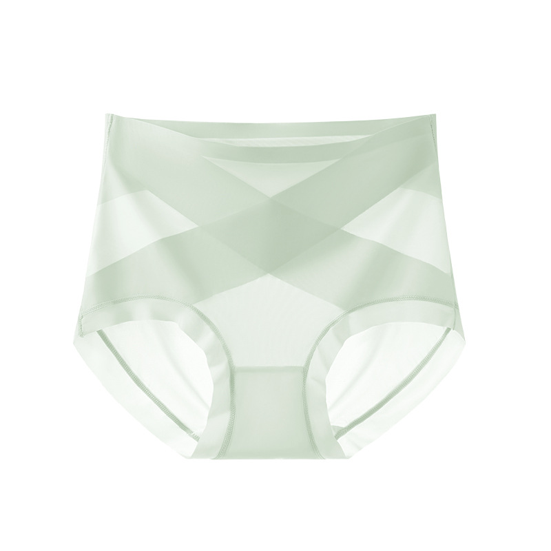 Ropa interior de abdomen sin costuras, cintura alta para mujer, barriga pequeña, glúteos fuertes para dar forma a los pantalones de cadera de seda de hielo posparto, ropa interior para mujer