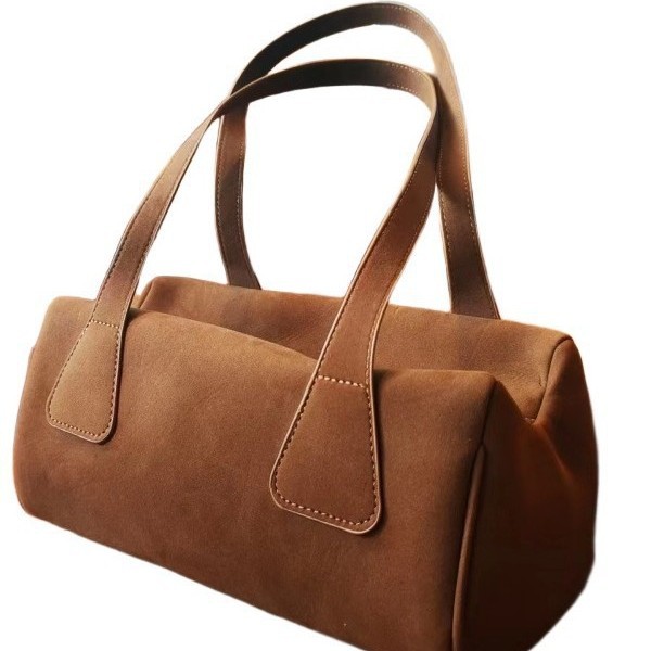 Korean Style Ins Autumn/Winter Suede Underarm Bag Retro Faux Suede Matte Shoulder Bag Simple Casual Baguette Bag For Women - Thumbnail 5