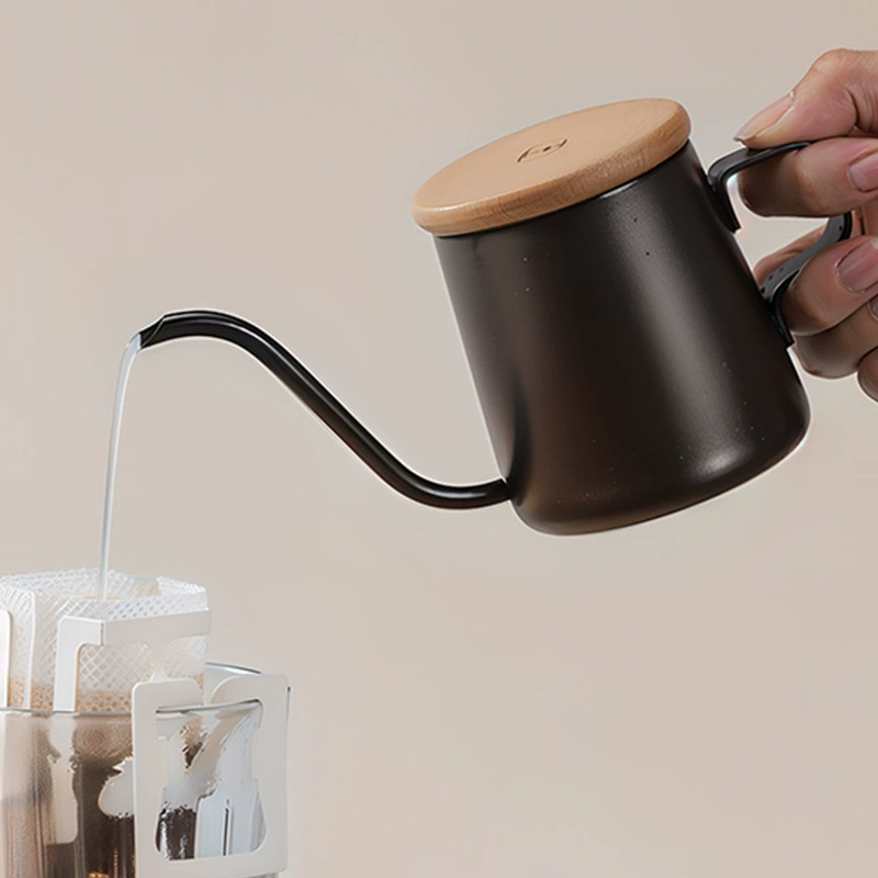 Кофейник ручной работы с подвесным чайником из нержавеющей стали 304, мини-чайник с длинным носиком, тонкий горлышко для заваривания кофе, подарочная посуда