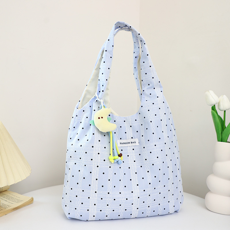 Lace blue polka dots with pendant