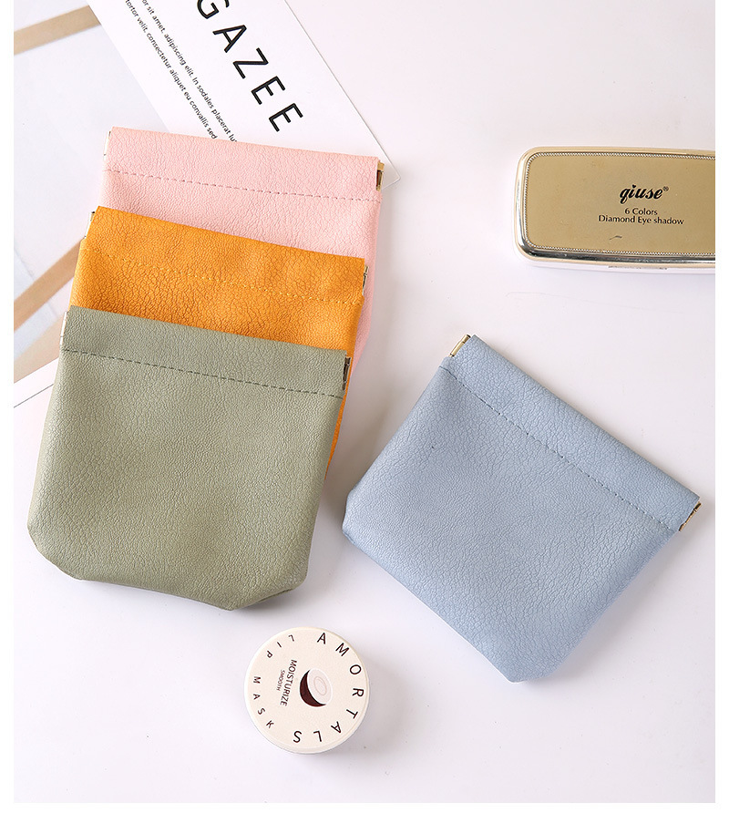 Casual Simple Style Solid Color Pu Leather Storage Bag Makeup Organizers display picture 2