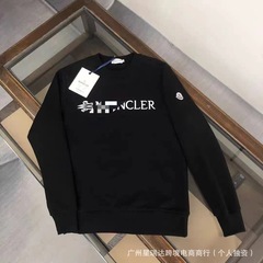 新しい欧米の純綿のMon蒙満印のcler口のマジックはプリントの金の長袖の男女の同項の衛衣のカップルを貼ります。
