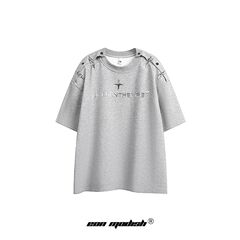 Eon Modish 2025夏の新商品アメリカ街のファッションシンプルでゆったりした個性的なデザインの半袖tシャツ