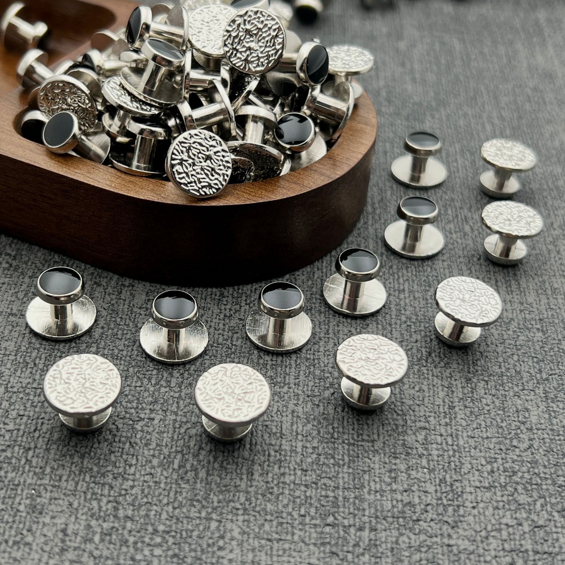 复古简约平底滴胶工字扣 锤纹塑料仿金属纽扣牛仔外套辅料配件DIY