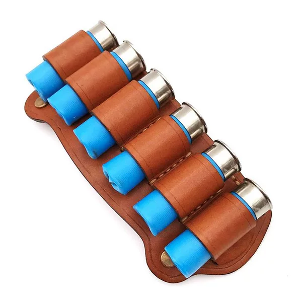 Outdoor tactical 12G shotgun magazine cowhide shotgun bag portable 6 shotgun storage bag spot
