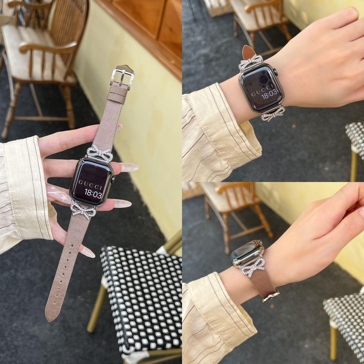 Adecuado para Apple Watch Correa applewatch678 de las mujeres se reloj Correa S8 nuevo avanzado metal cuero