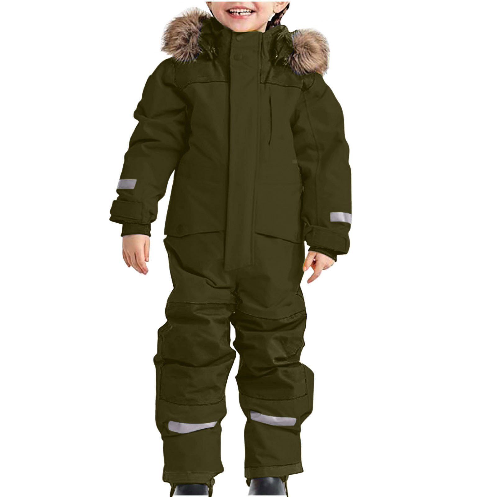 2026 Cross-Border Children's One-Piece Ski Suit Waterproof, Warm, Thickened, Windproof, Outdoor Winter Ski Suit for Boys and Girls