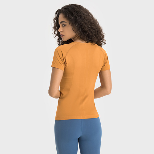 A new generation women's short-sleeved round neck sports T-shirt running fitness top slim breathable yoga wear for women