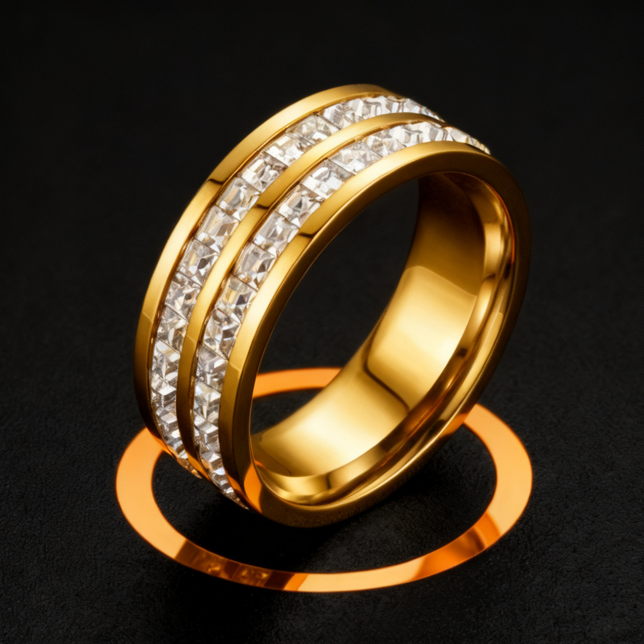 Anillo de acero inoxidable, nicho femenino, lujo ligero de alta gama, sin decoloración, oro rosa, diseño de gypsophila, joyería femenina