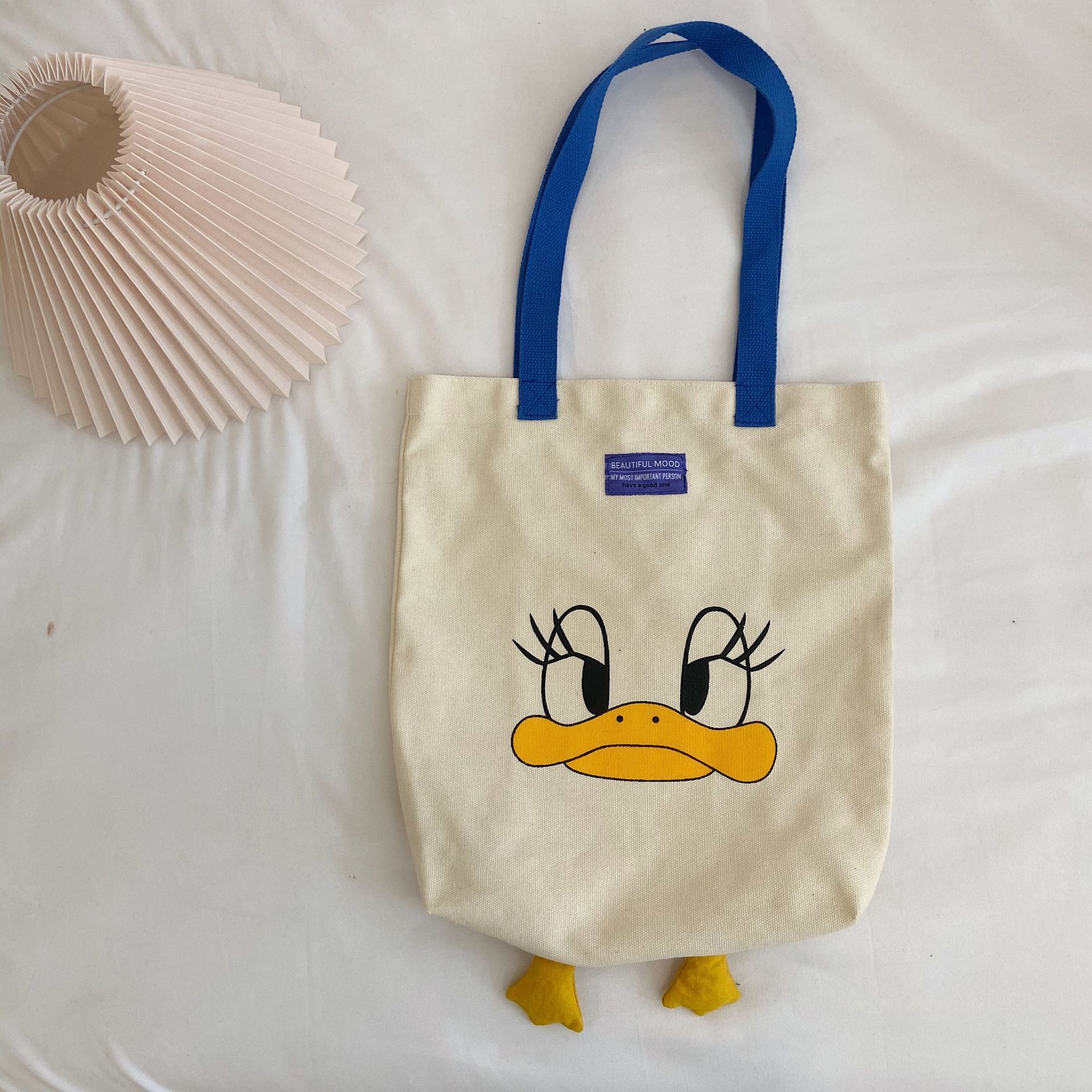 08312 Cartoon printed single-shoulder canvas bag, Japanese style, Korean version canvas bag, student large-capacity hand-held women's bag for commuting undefined