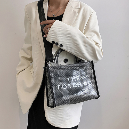 European and American printed letter handheld tote bag  new autumn texture wide shoulder bag ins crossbody women's bag