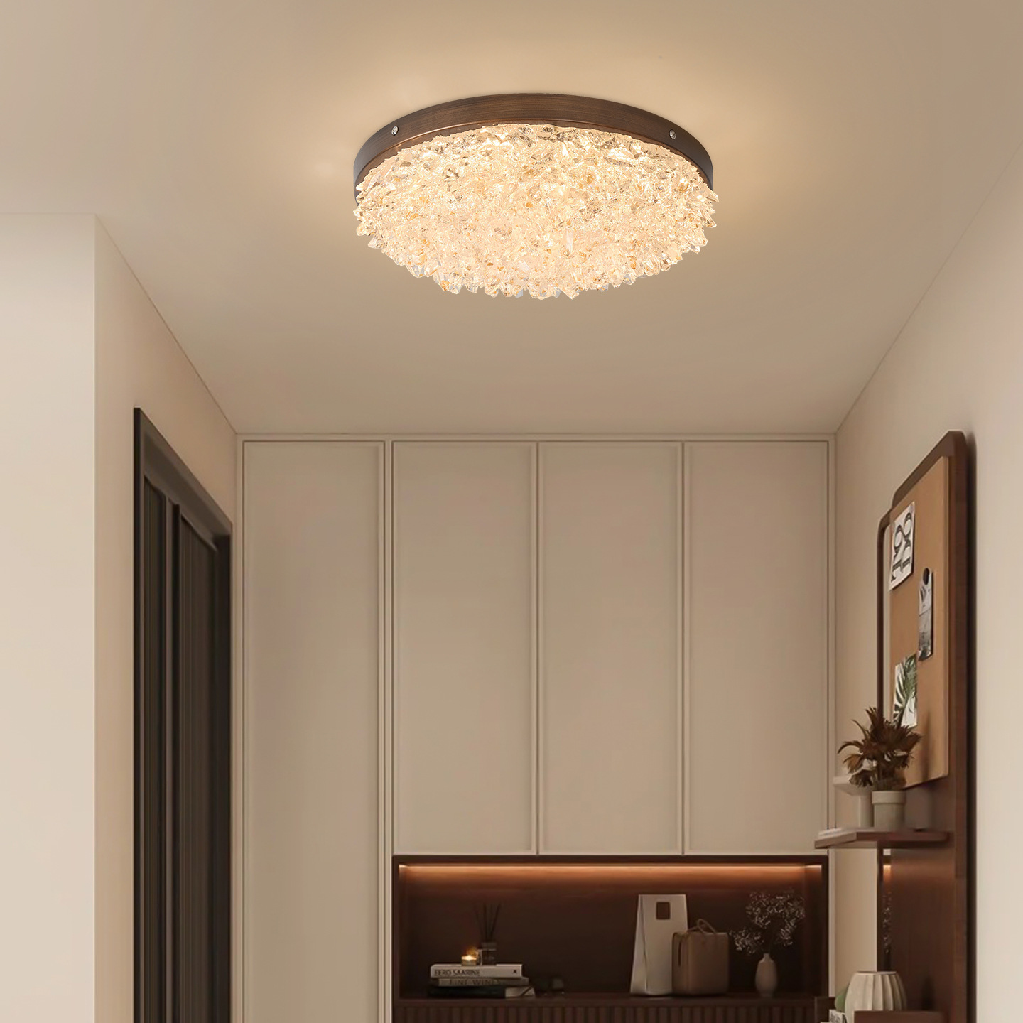 Luz de dormitorio medieval nueva luz de lujo lujoso restaurante de alto nivel resina lámpara de techo para proteger los ojos lámpara de montaña 413L