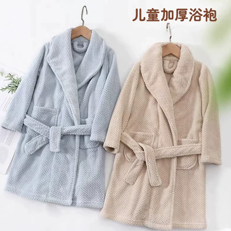 Детские халаты для мальчиков Длинный коралловый бархатный ананасовый халат для девочек