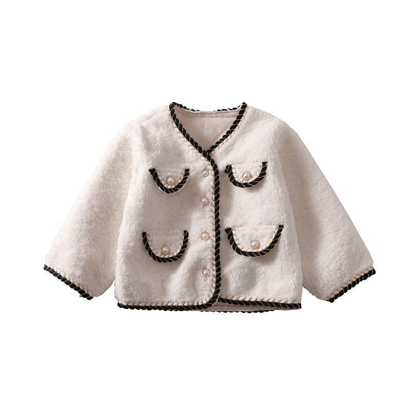 Niñas otoño abrigo occidental estilo otoño ropa para niños 2024 nuevos niños bebé Otoño e Invierno moda engrosada superior