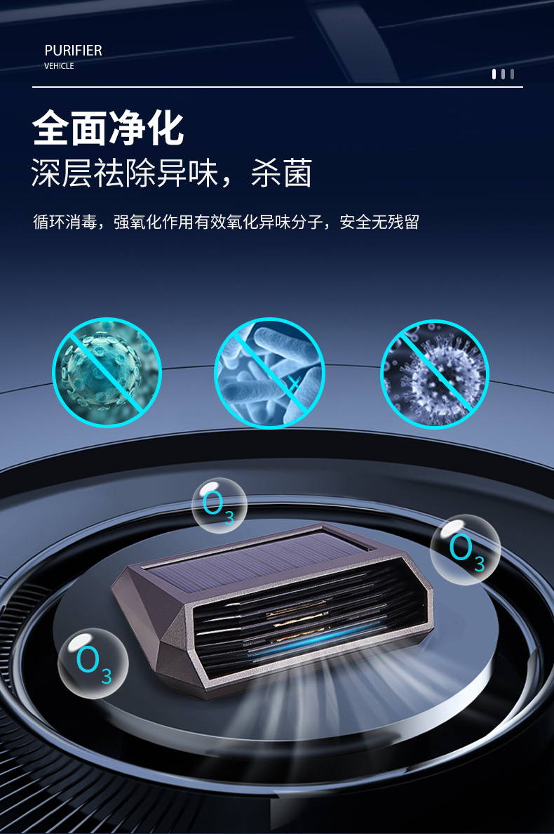 Air Purifier, Deodorizer, Ozone Negative Ion, Car Odor Removal, Formaldehyde Sterilization and Disinfection, In-Car Use