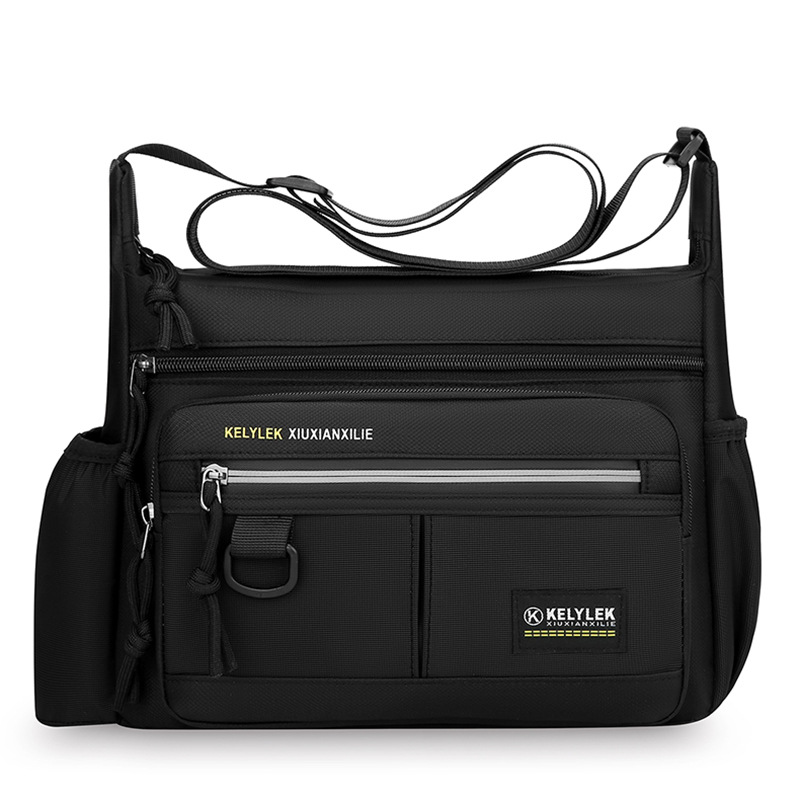 Bolso de hombro de todo fósforo de múltiples capas de gran capacidad Bolso de mensajero de negocios de tela Oxford Bolso de hombre portátil de almacenamiento de taza de agua de viaje al aire libre