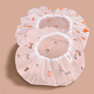 Thickened Shower Cap, Waterproof Shower Cap, Shower Double-Layer Headgear, Kitchen Fume-Proof Hat, Women's Shower Hair Cover