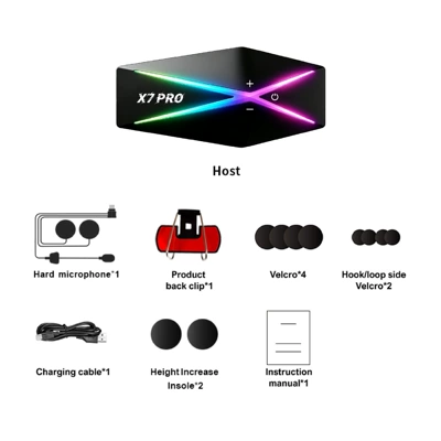 Cross-border X7 Waterproof Noise-Cancelling Motorcycle Helmet Headset - x7pro-hard-wire-helmet-bluetooth-intercom-english-version