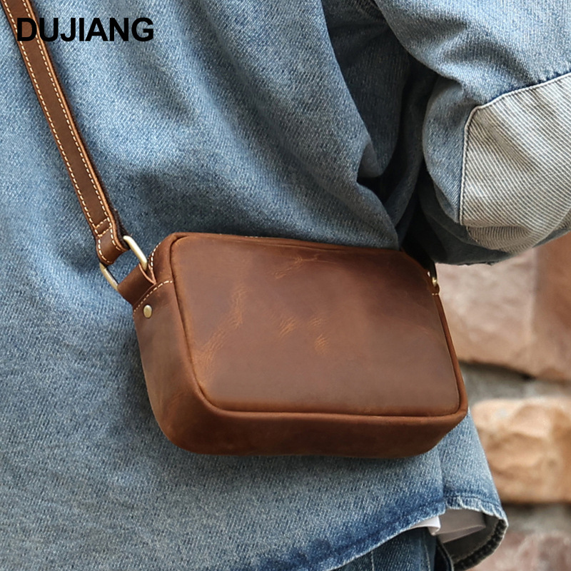 High-End Men's Crossbody Bag, Men's Full Cowhide Shoulder Bag, Men's Bag, Genuine Leather Retro Crossbody Small Bag, Messenger Bag High-End Men's Crossbody Bag, Men's Full Cowhide Shoulder Bag, Men's Bag, Genuine Leather Retro Crossbody Small Bag, Messenger Bag