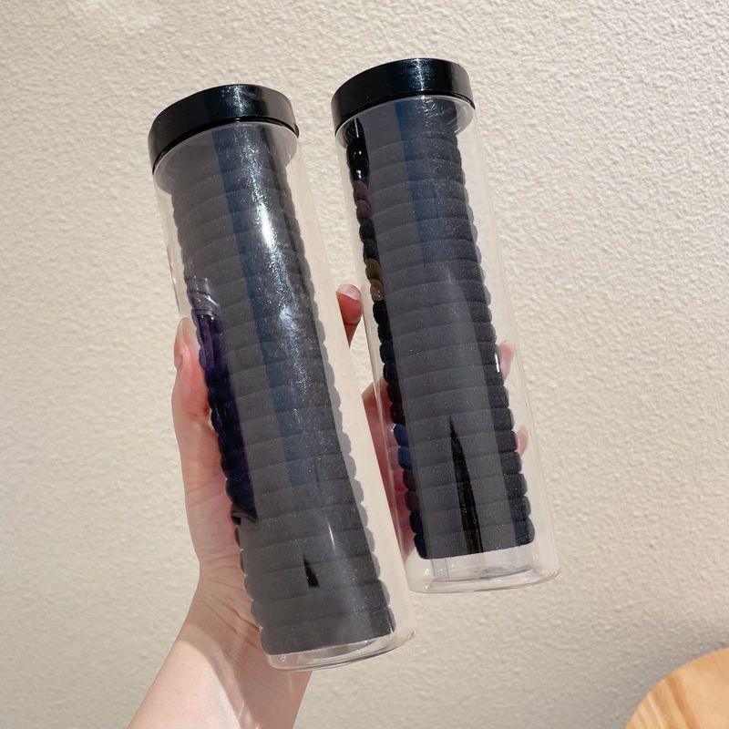 Hair Tie Rubber Band for Women, Hair Tie, Rubber Band for Girls, High Elasticity and Durable Hair Rope, Leather Sheath, Rubber Ring, Black Hair Tie