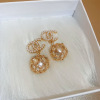 Retro fashionable advanced earrings from pearl, French retro style, light luxury style, high-quality style, wholesale