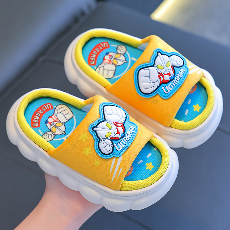 Ultraman primavera y otoño zapatillas de lino para niños zapatillas de piso para niños antideslizantes transpirables para niños verano